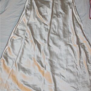 Elegant White Satin Skirt